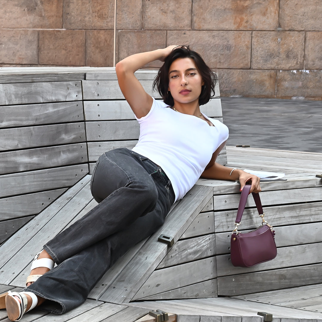 NINES Compact Shoulder & Crossbody Bag | Plant-Based Leather