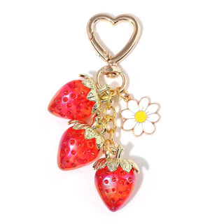 Strawberry Bag Charm Key Ring